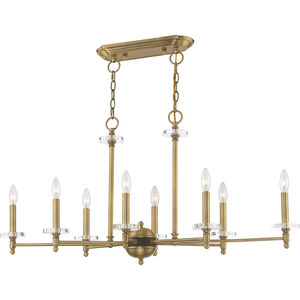 Bennington 8 Light 40 inch Antique Brass Linear Chandelier Ceiling Light