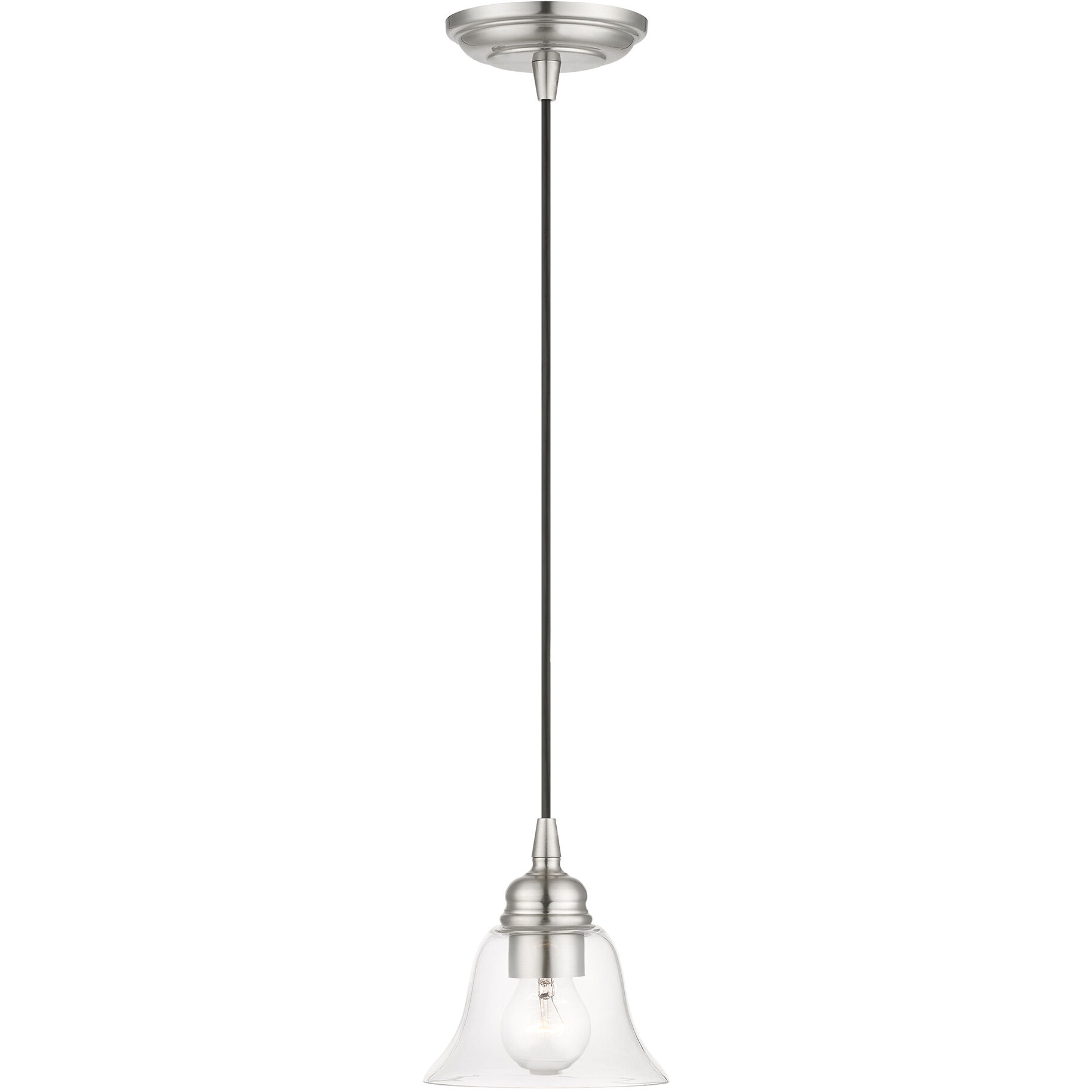 Moreland 1 Light 6 inch Brushed Nickel Single Pendant Ceiling Light, Single