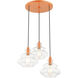 Everett 3 Light 20 inch Shiny Orange Pendant Chandelier Ceiling Light