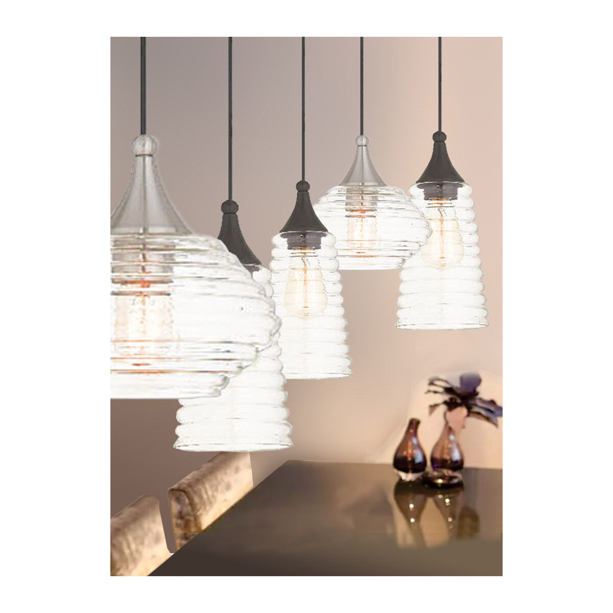 Art Glass 1 Light 6 inch English Bronze Mini Pendant Ceiling Light