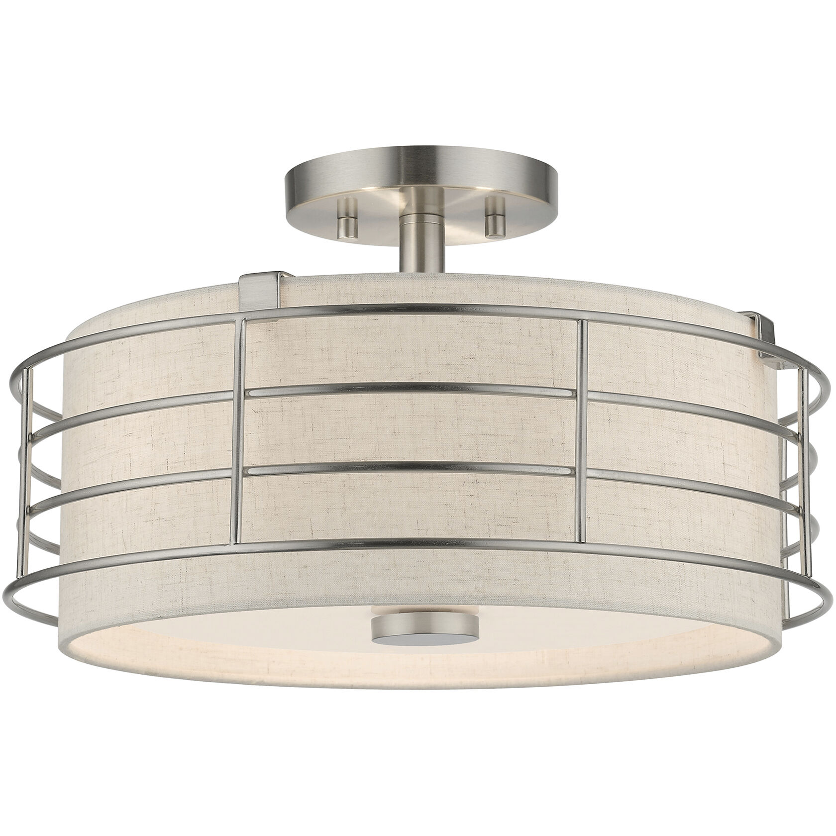 Blanchard 3 Light 15 inch Brushed Nickel Semi Flush Mount Ceiling Light, Large