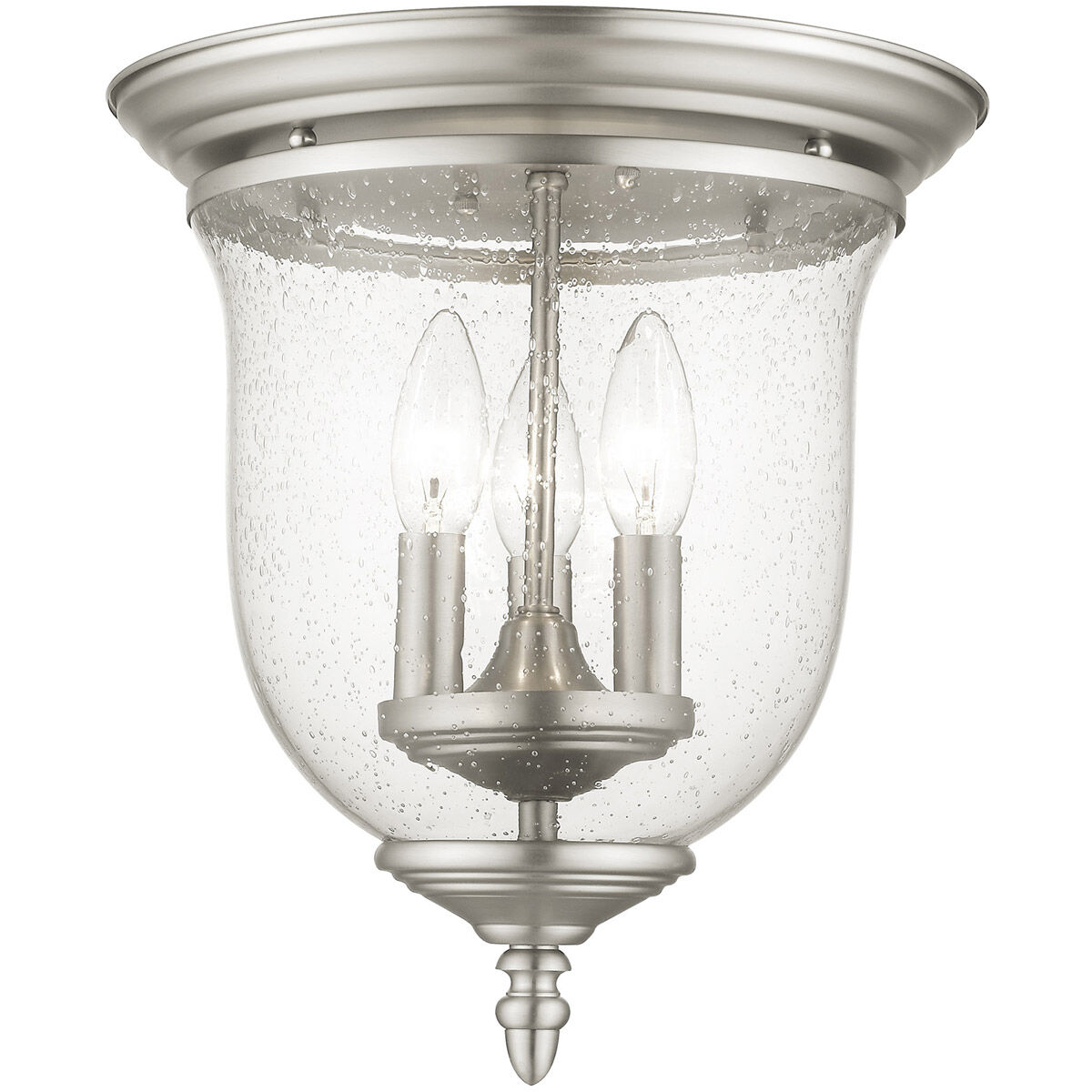 Legacy 3 Light 12 inch Brushed Nickel Flush Mount Ceiling Light