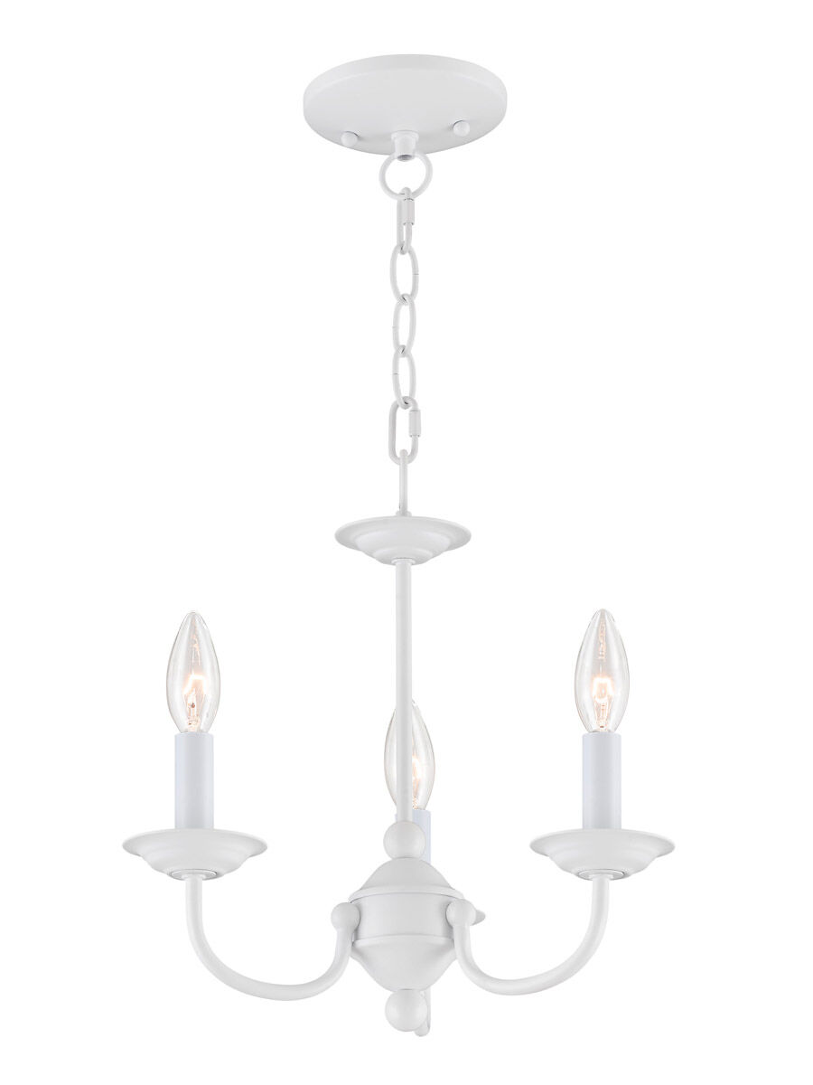 Home Basics 3 Light 14 inch White Mini Chandelier Ceiling Light
