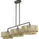 Florell 3 Light 47 inch English Bronze Linear Chandelier Ceiling Light, Extra Large