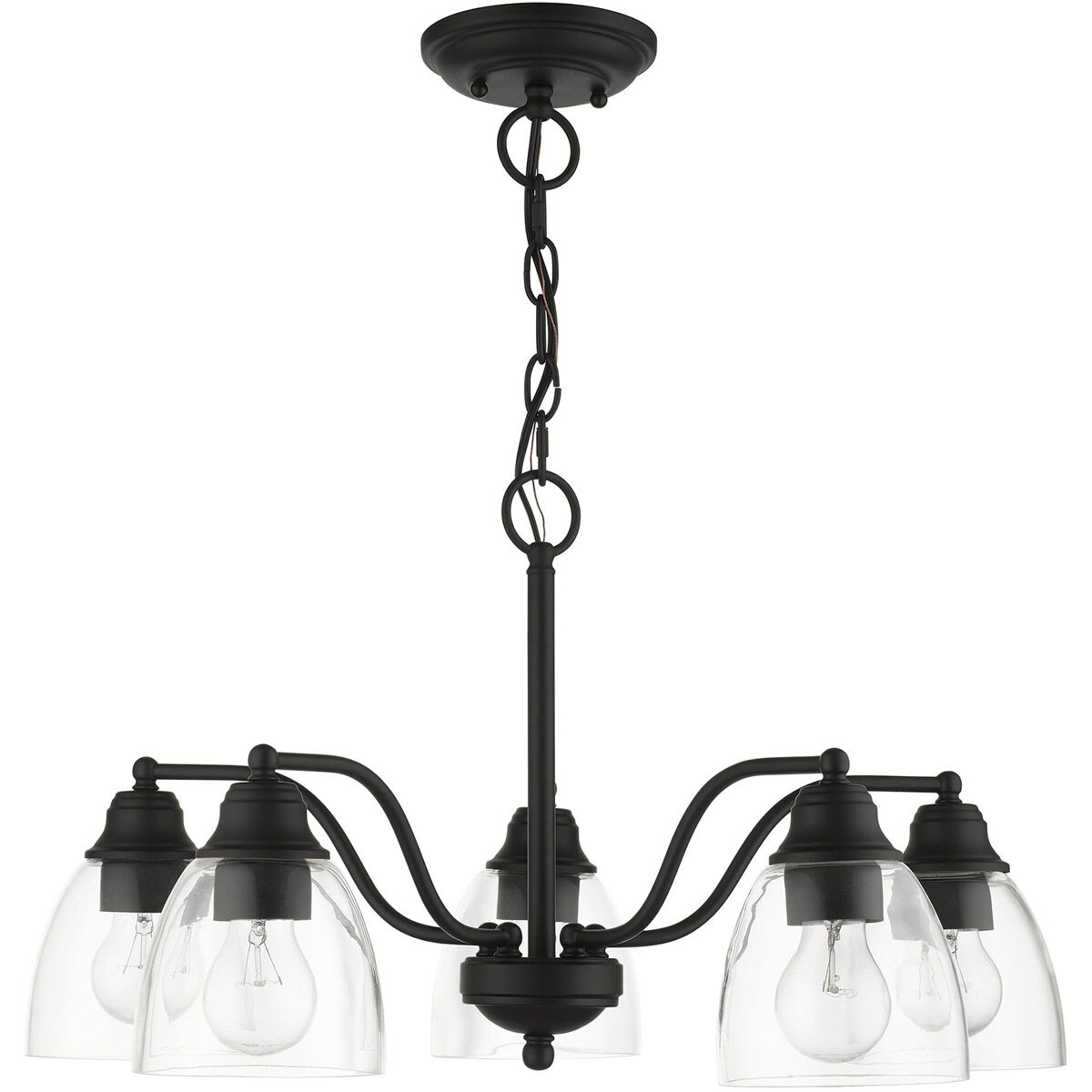 Montgomery 5 Light 24 inch Black Chandelier Ceiling Light