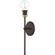 Lansdale 1 Light 5 inch Bronze with Antique Brass Accents ADA Single Sconce Wall Light, Single