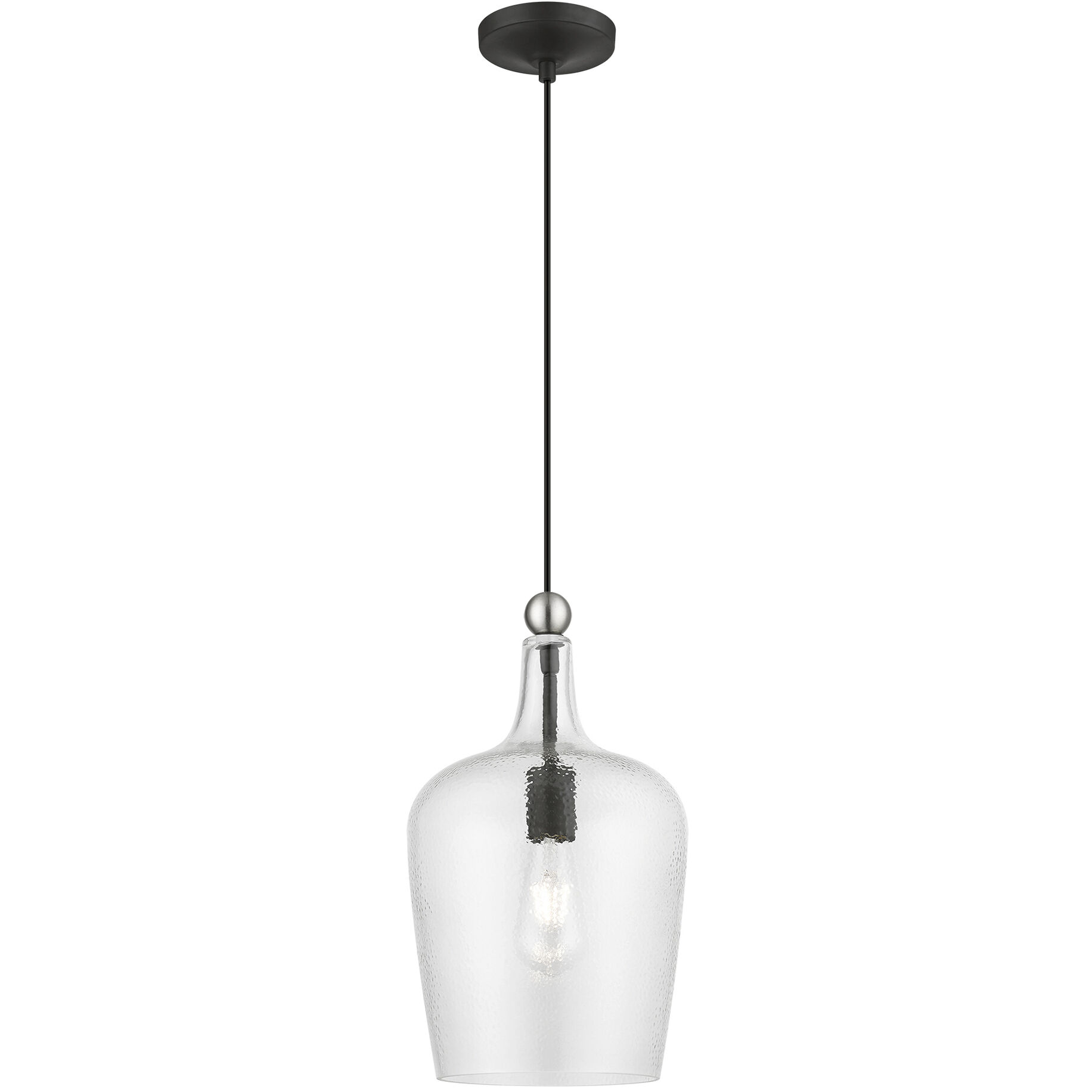 Avery 1 Light 9.25 inch Black with Brushed Nickel Accent Single Pendant Ceiling Light, Single