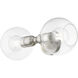 Downtown 2 Light 7 inch Brushed Nickel Vanity Sconce Wall Light, Sphere