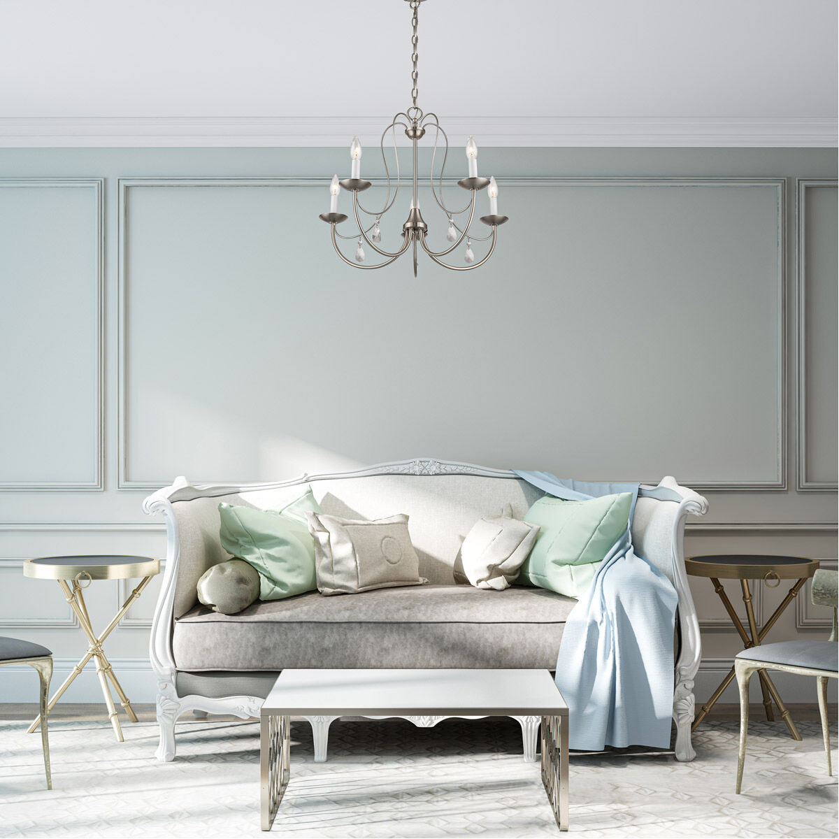 Mirabella 5 Light 24 inch Brushed Nickel Chandelier Ceiling Light