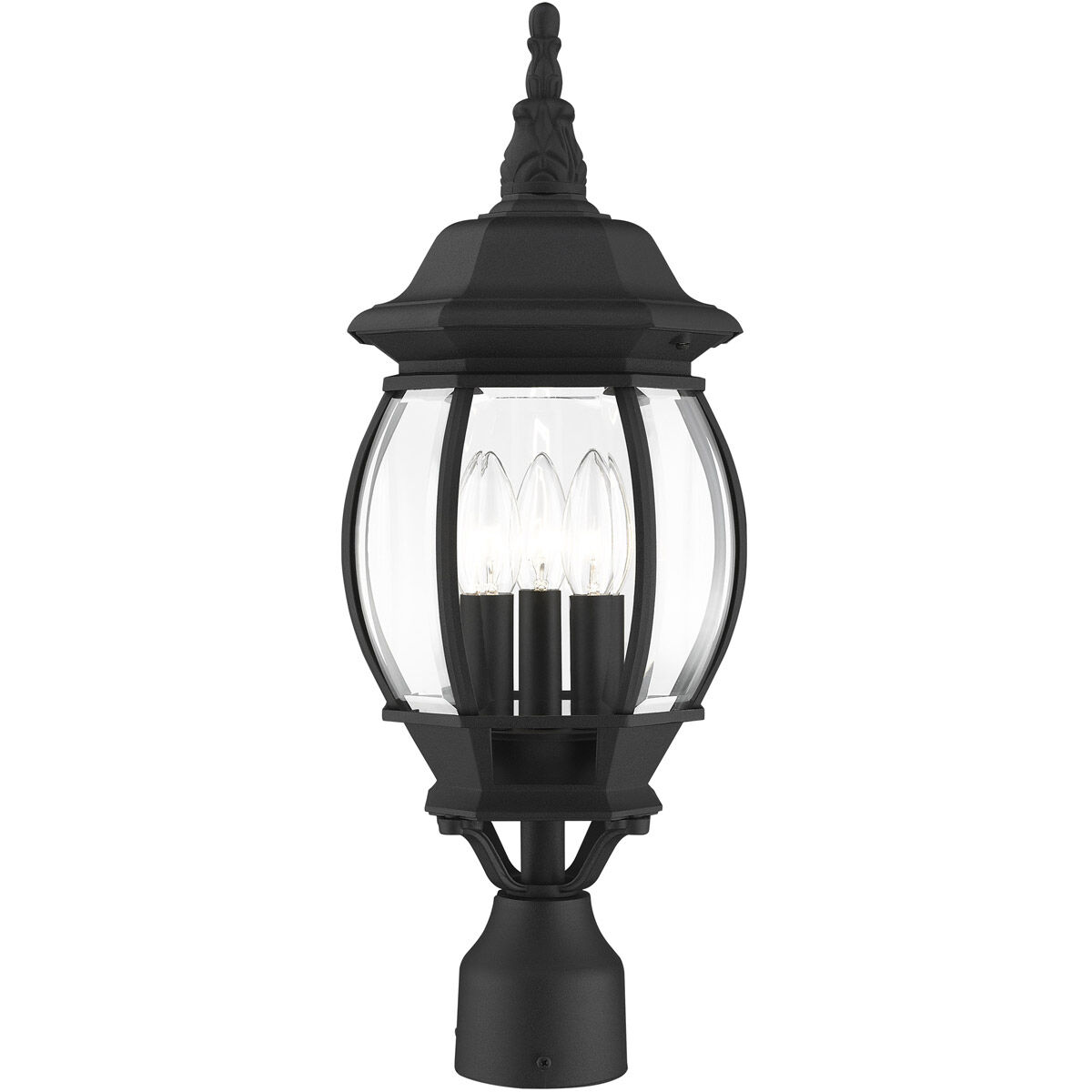 Frontenac 3 Light 21 inch Textured Black Outdoor Post Top Lantern