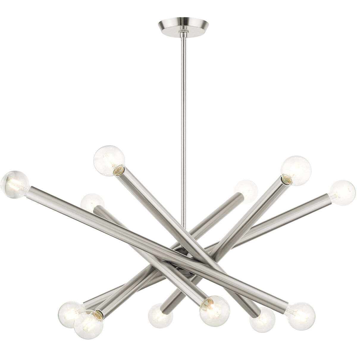 Stafford 12 Light 35 inch Brushed Nickel Chandelier Ceiling Light