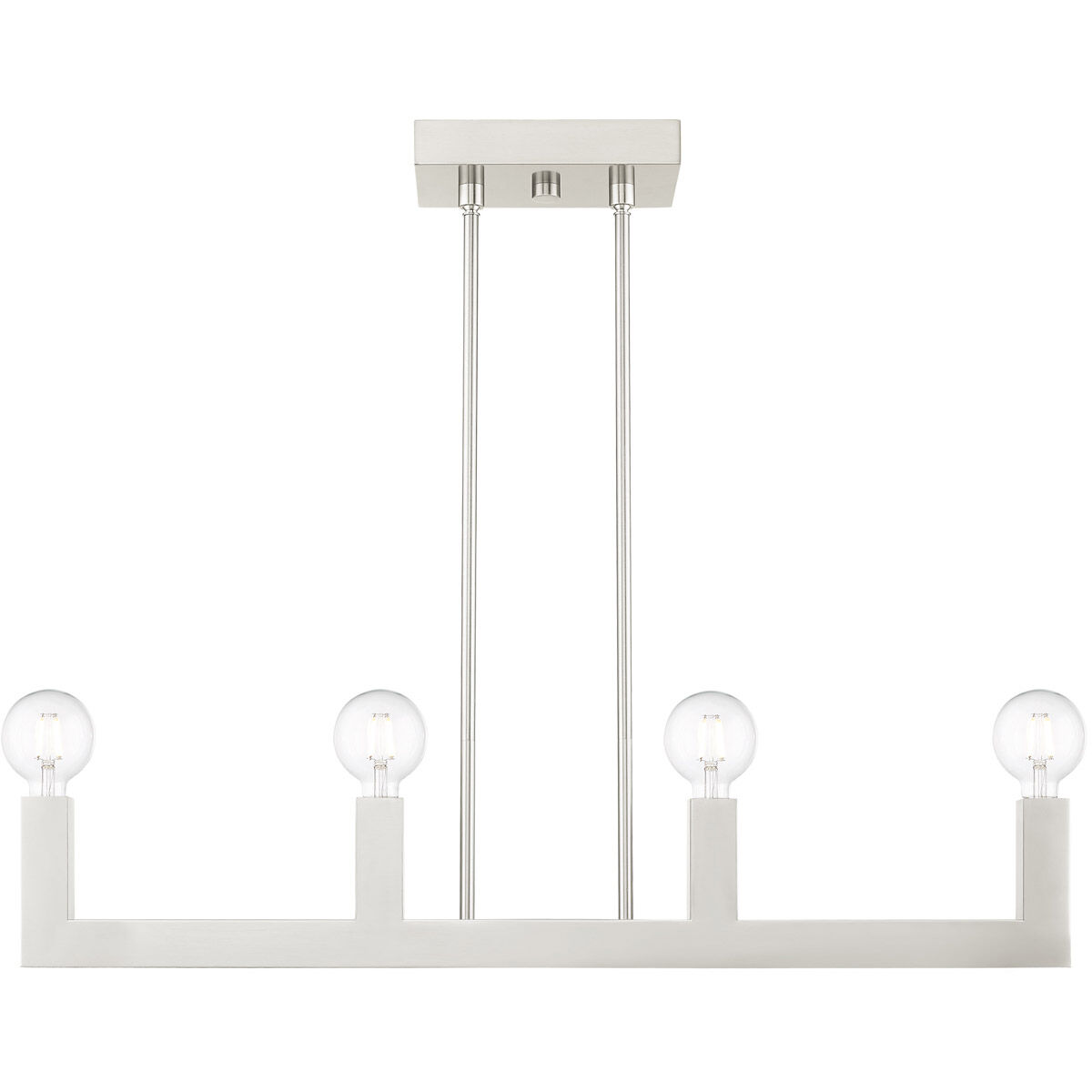 Solna 4 Light 34 inch Brushed Nickel Linear Chandelier Ceiling Light