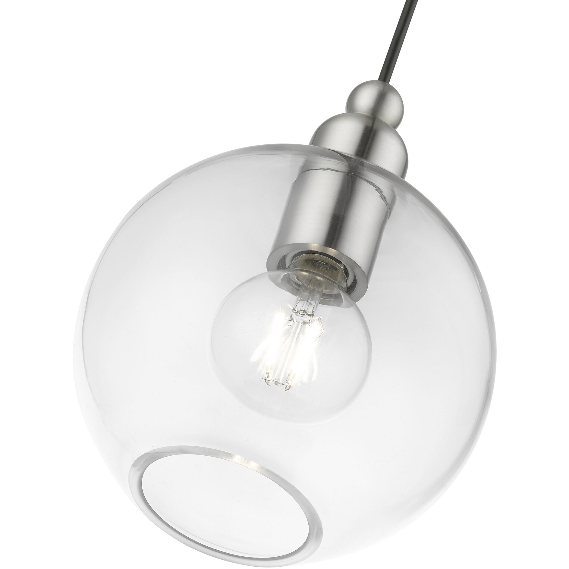 Downtown 1 Light 8 inch Brushed Nickel Pendant Ceiling Light, Sphere