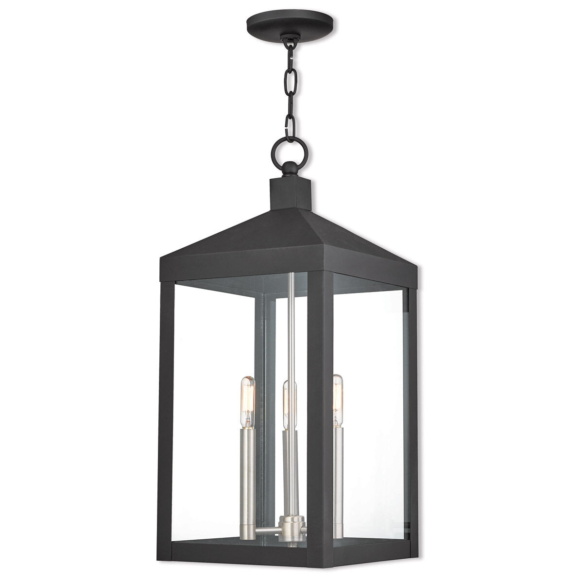 Nyack 3 Light 11 inch Black Outdoor Pendant Lantern