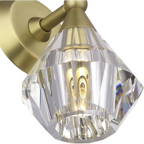 Brussels 1 Light 7 inch Natural Brass Crystal Single Sconce Wall Light
