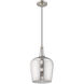 Art Glass 1 Light 9 inch Brushed Nickel Mini Pendant Ceiling Light