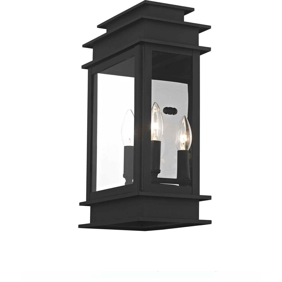 Princeton 2 Light 15 inch Black Outdoor Wall Lantern