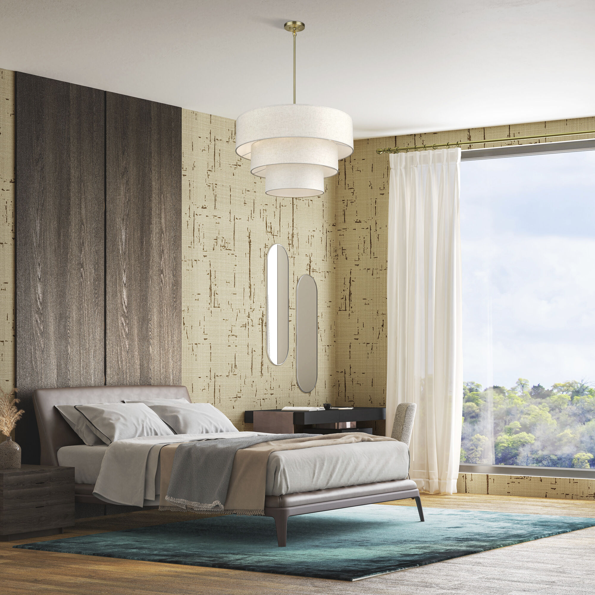 Manorwood 8 Light 32 inch Antique Brass Pendant Chandelier Ceiling Light, Large