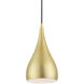Amador 1 Light 6.25 inch Soft Gold with Polished Brass Accents Mini Pendant Ceiling Light