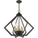 Prism 6 Light 26 inch English Bronze with Antique Brass Finish Accents Chandelier Ceiling Light