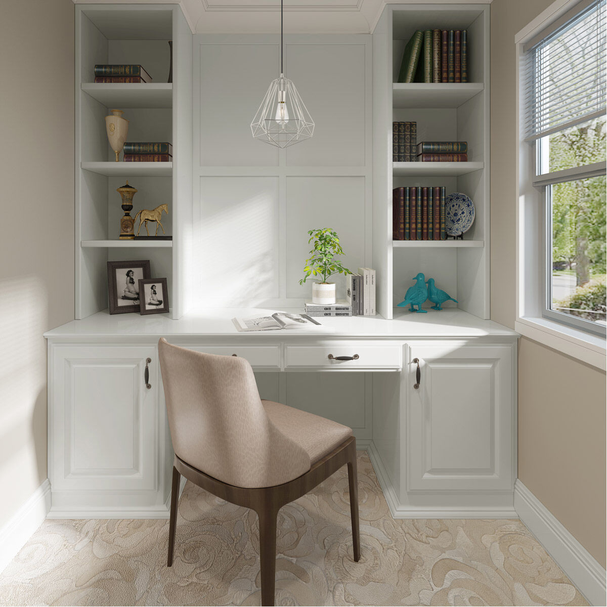 Geometric 1 Light 12 inch Brushed Nickel Mini Pendant Ceiling Light