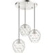 Geometrix 3 Light 20 inch Brushed Nickel Pendant Ceiling Light