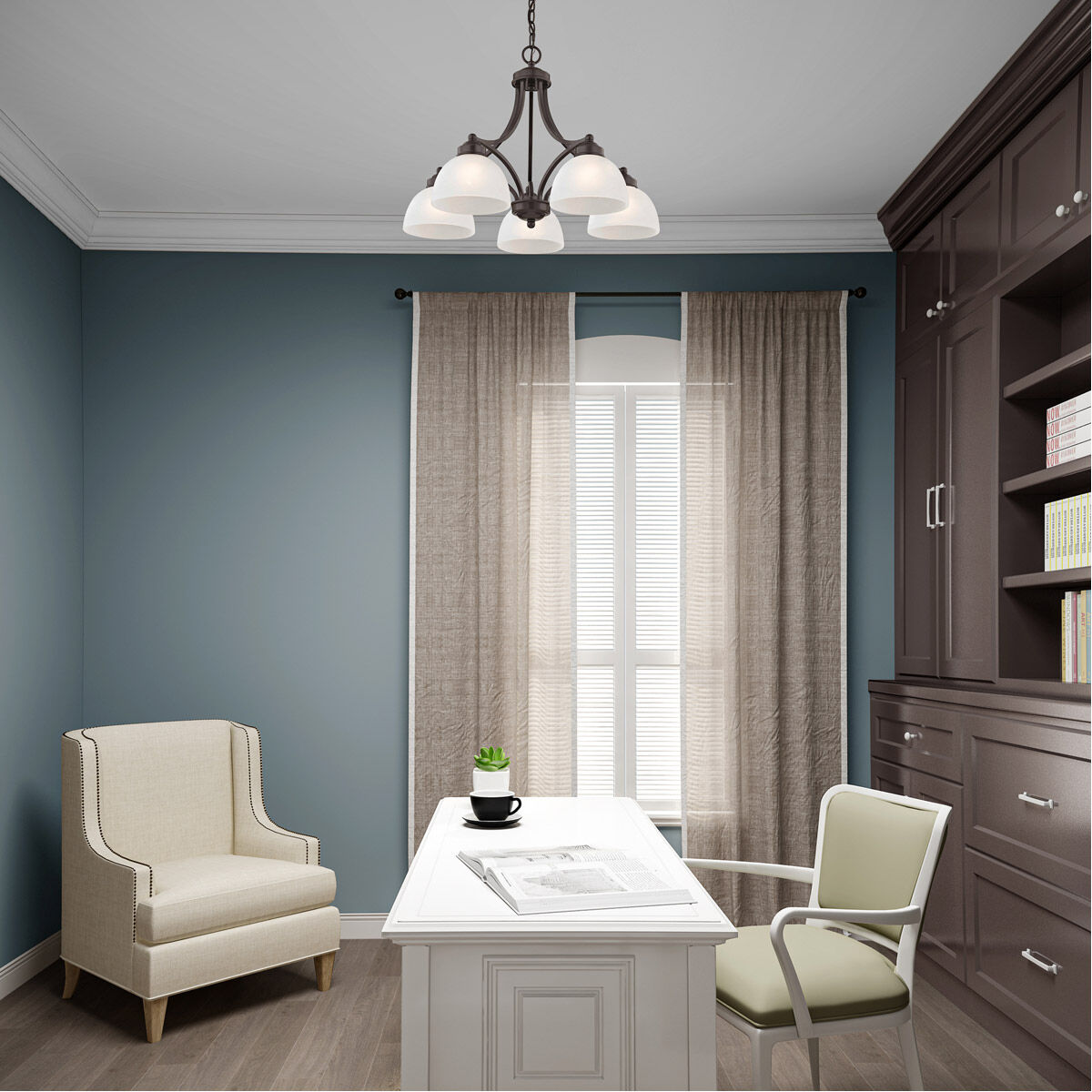 Somerset 5 Light 25 inch English Bronze Dinette Chandelier Ceiling Light