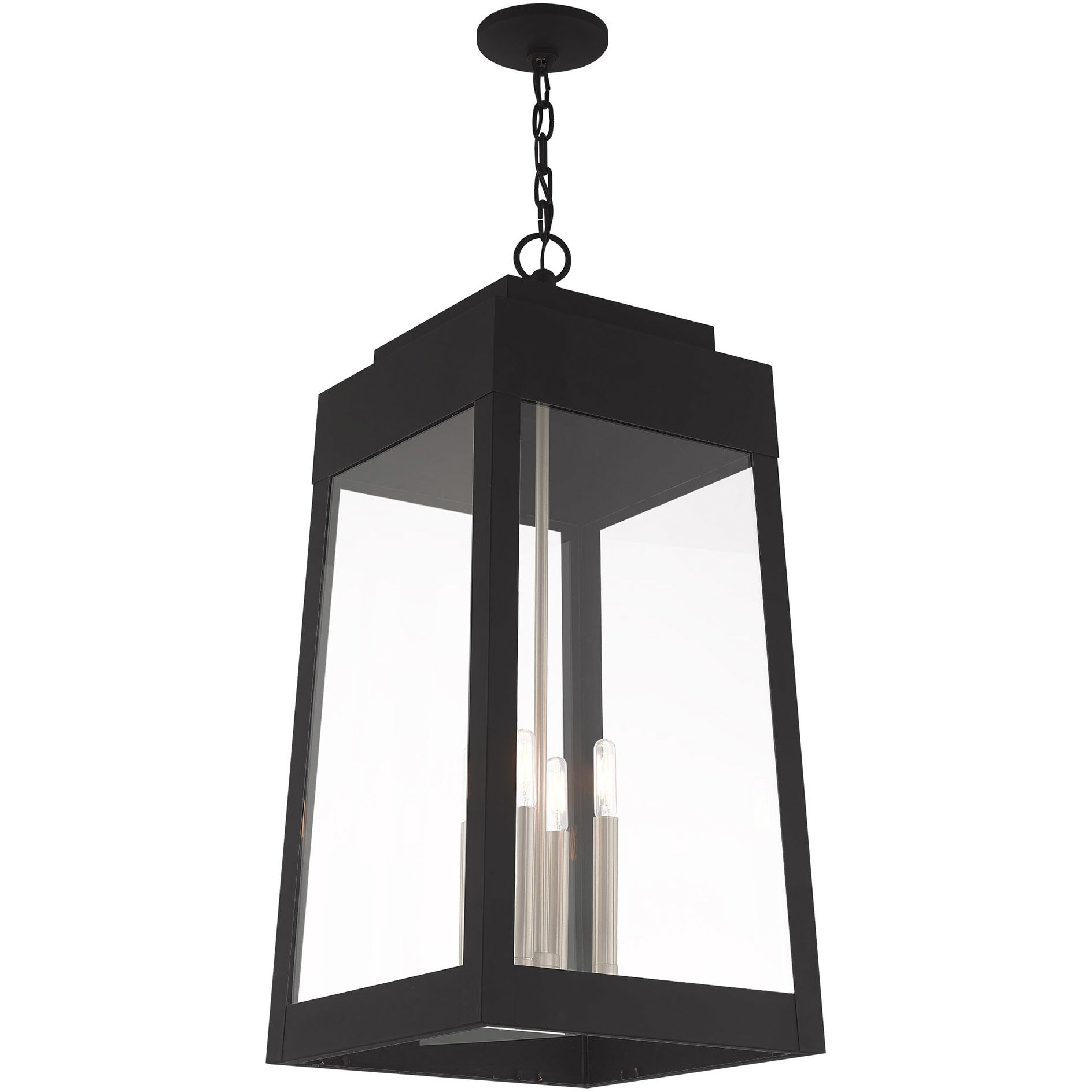 Oslo 4 Light 14 inch Black Outdoor Pendant Lantern