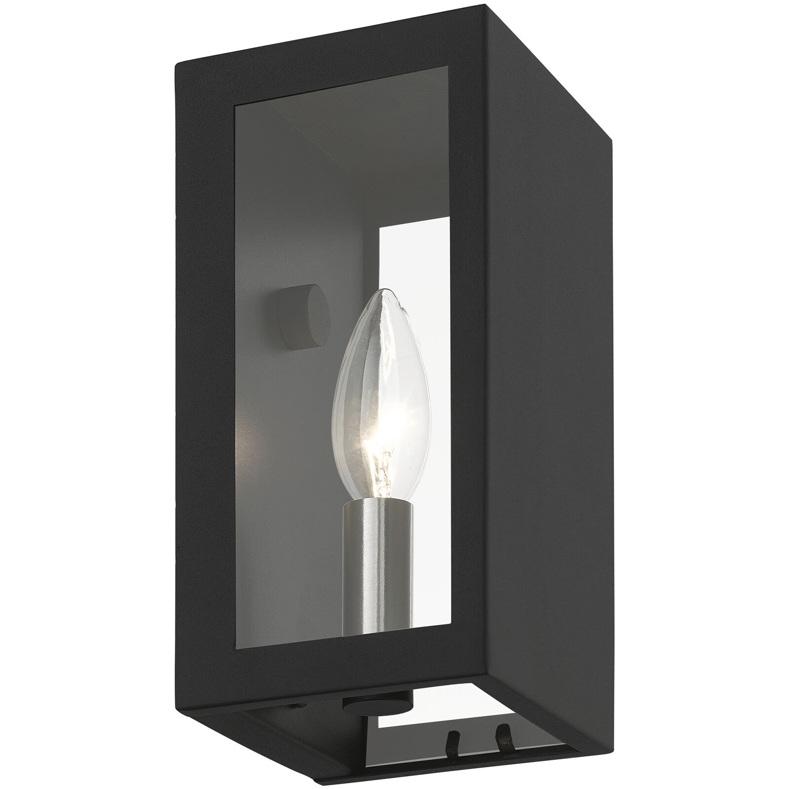 Winfield 1 Light 9 inch Textured Black with Brushed Nickel Candles Outdoor Small Sconce, Small