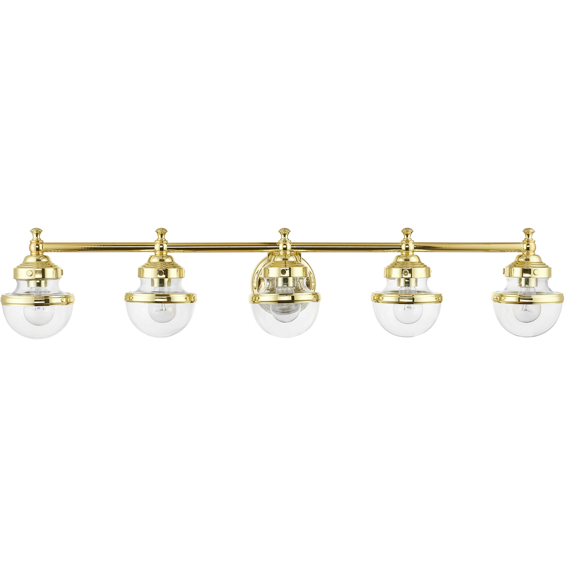 Oldwick 5 Light 42 inch Polished Brass Vanity Sconce Wall Light, Large