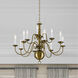 Williamsburgh 12 Light 32 inch Antique Brass Chandelier Ceiling Light