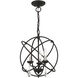 Aria 3 Light 16 inch Black Convertible Chandelier / Semi Flush Ceiling Light