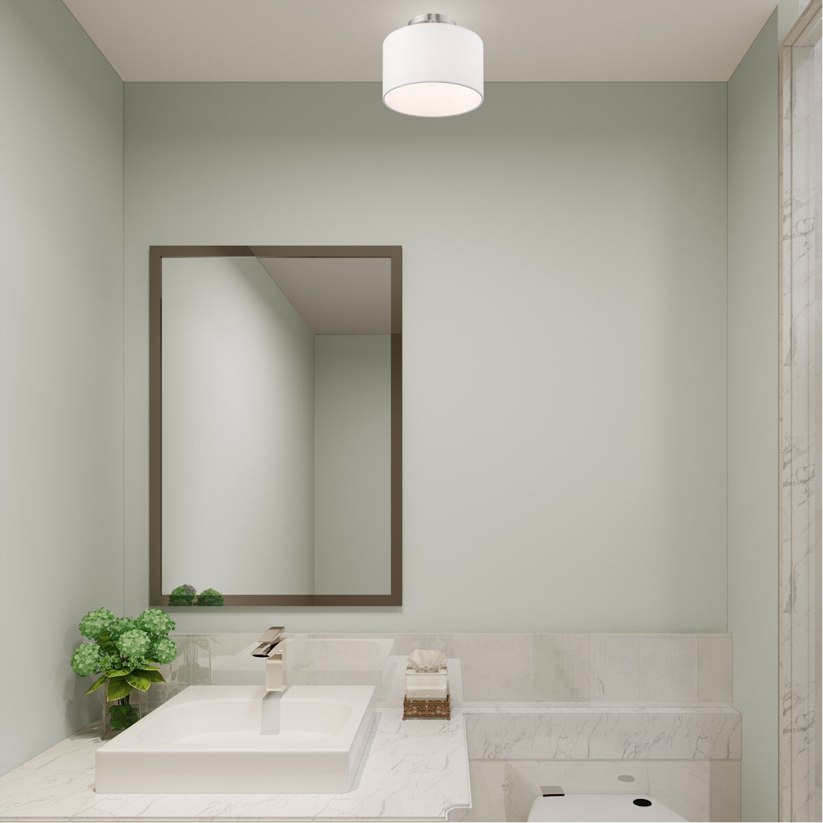 Clark 1 Light 10 inch Brushed Nickel Semi-Flush Mount Ceiling Light