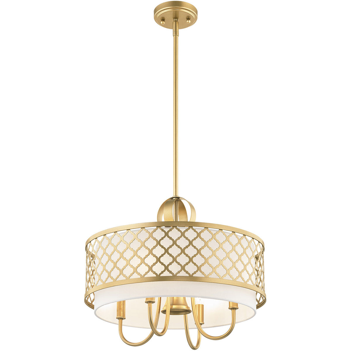 Arabesque 5 Light 18 inch Soft Gold Pendant Chandelier Ceiling Light