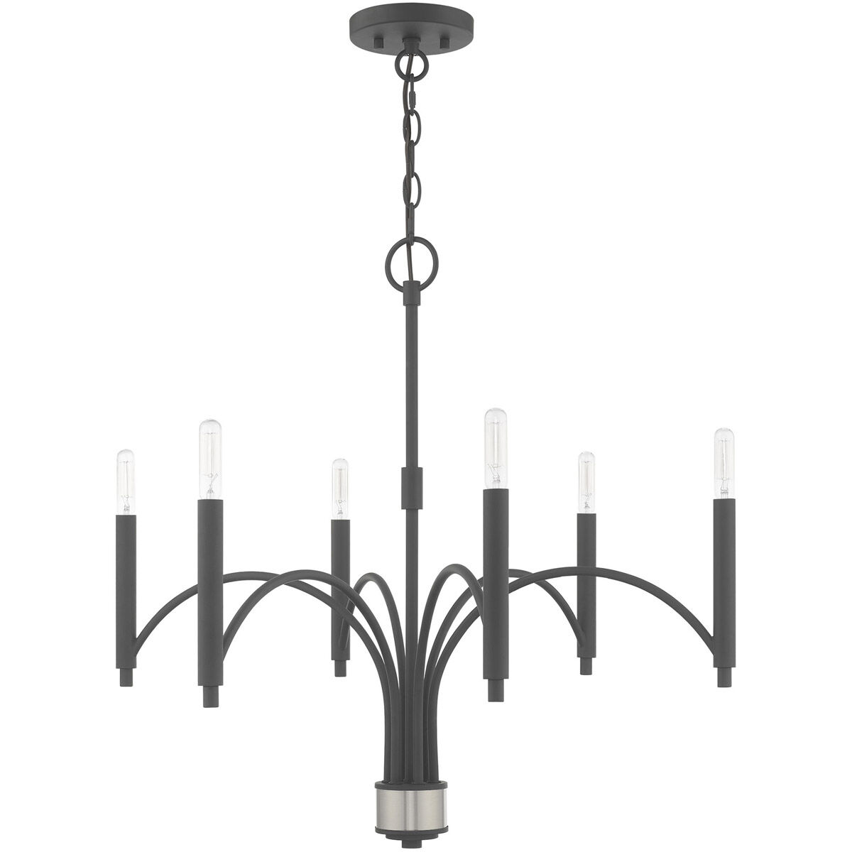 Wisteria 6 Light 26 inch Scandinavian Gray Chandelier Ceiling Light