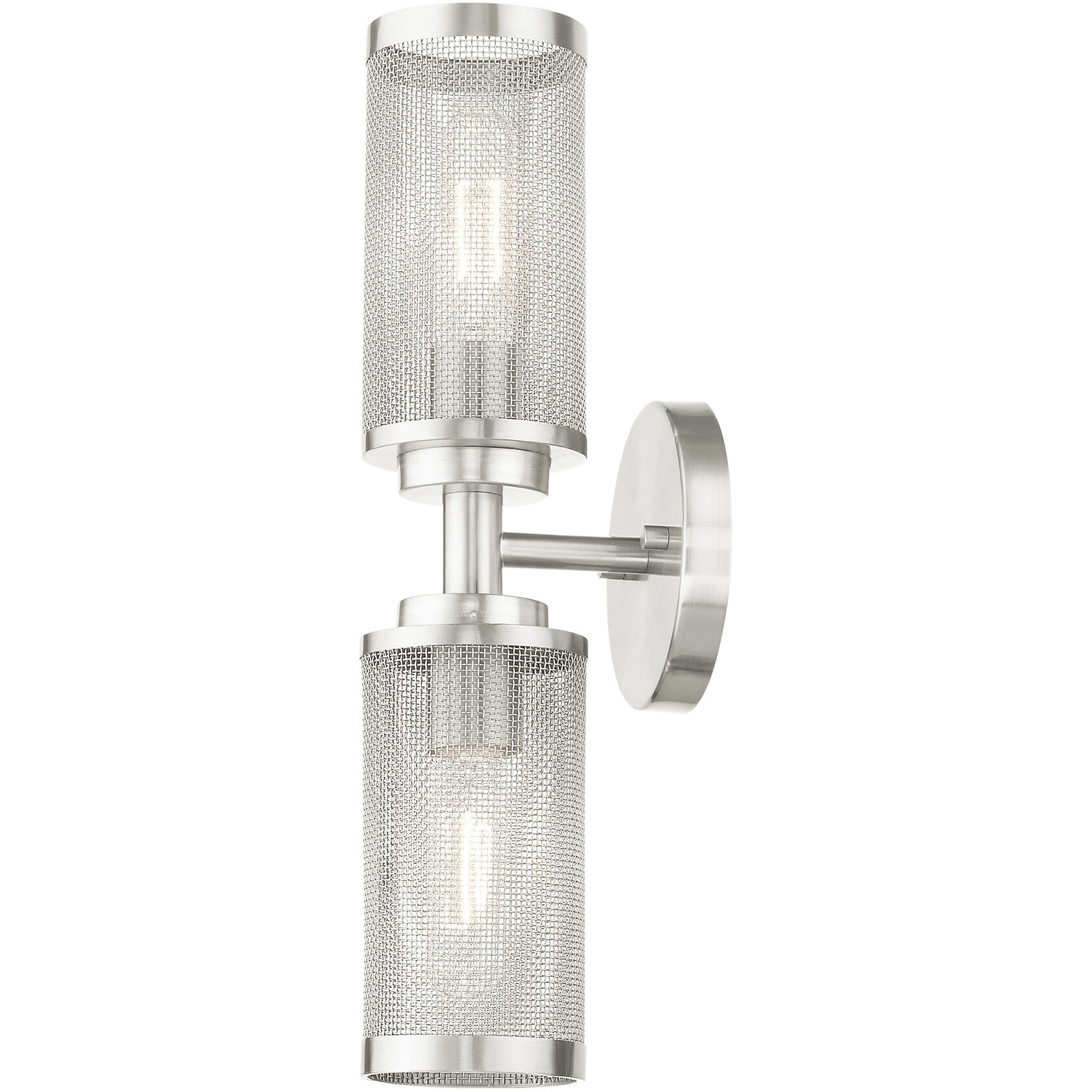 Industro 2 Light 5 inch Brushed Nickel Sconce Wall Light