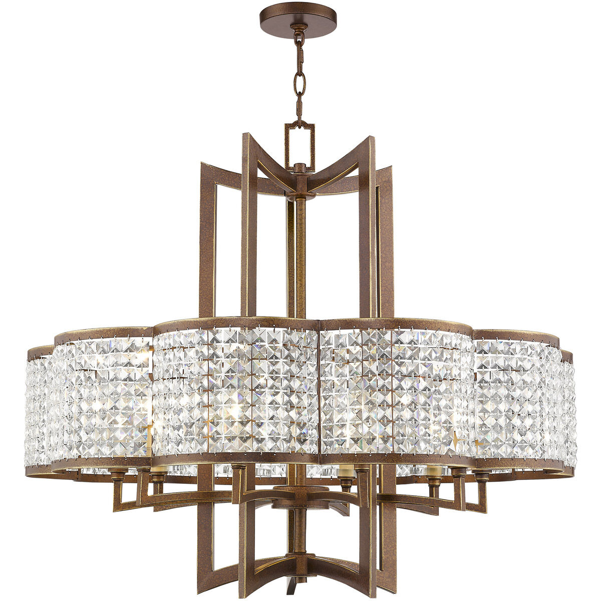 Grammercy 10 Light 34 inch Hand Painted Palacial Bronze Chandelier Ceiling Light