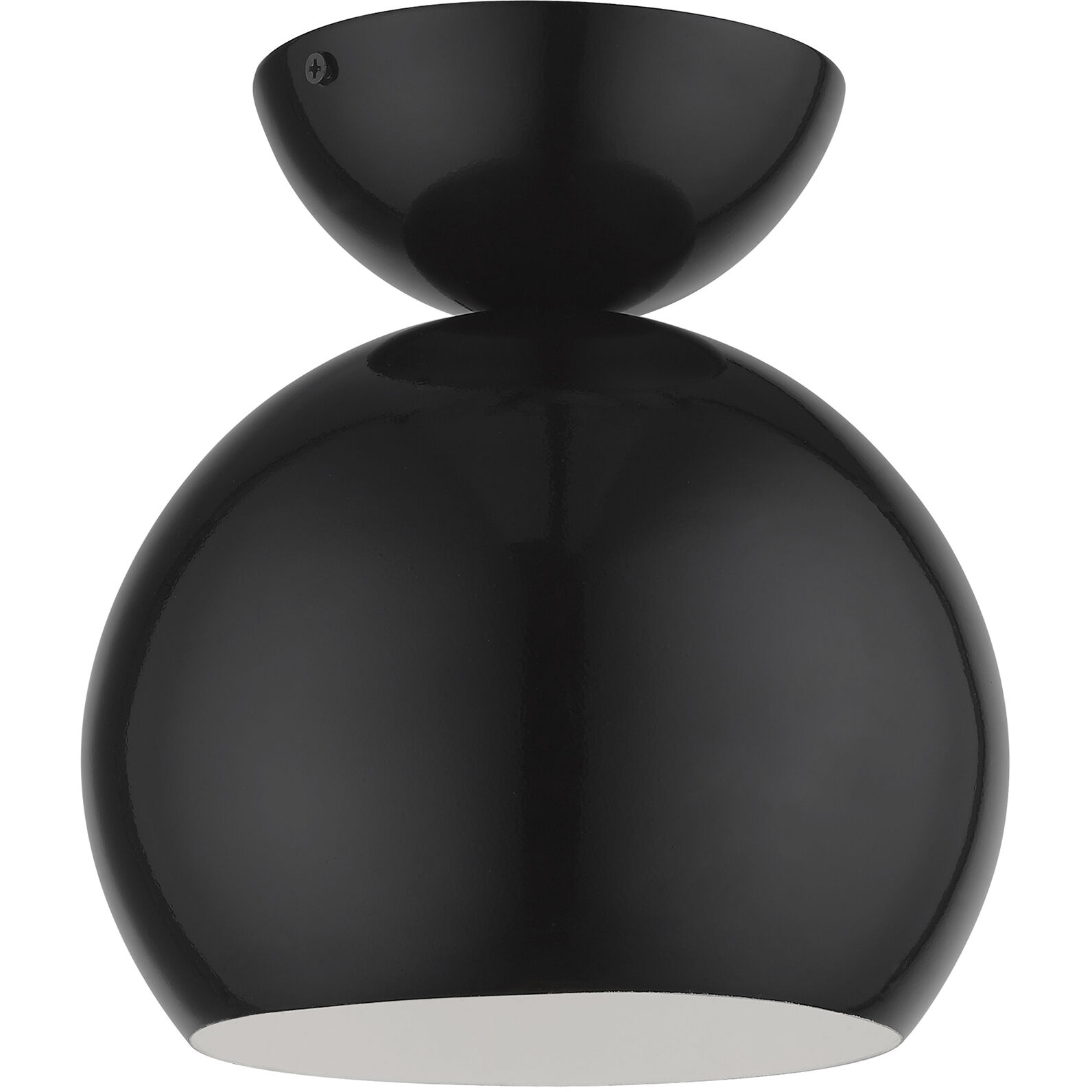 Stockton 1 Light 8 inch Shiny Black Semi-Flush Ceiling Light, Globe