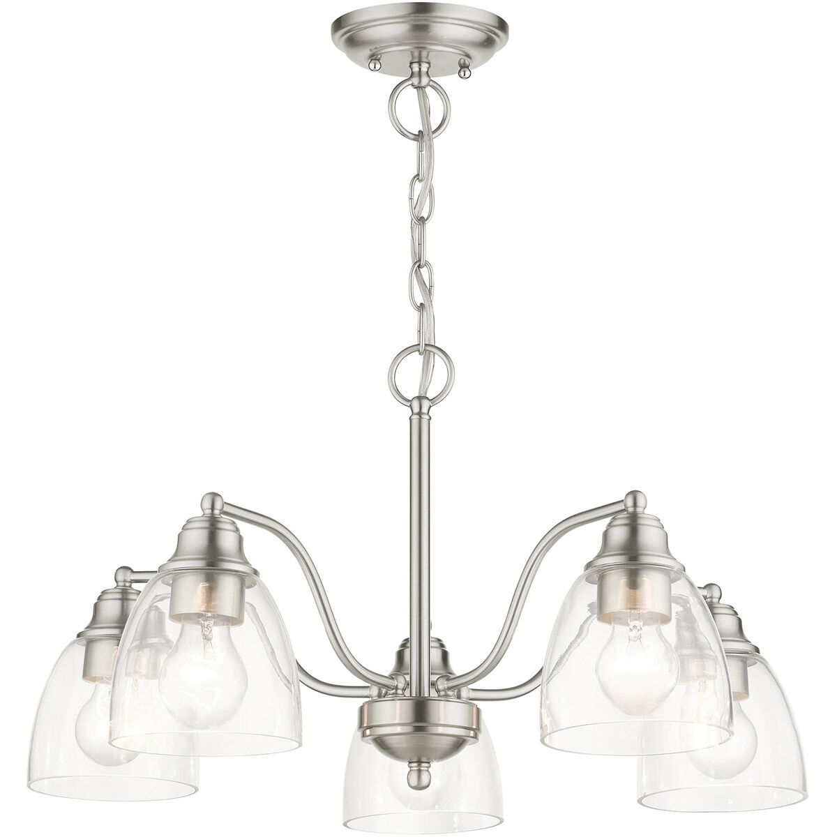 Montgomery 5 Light 24 inch Brushed Nickel Chandelier Ceiling Light