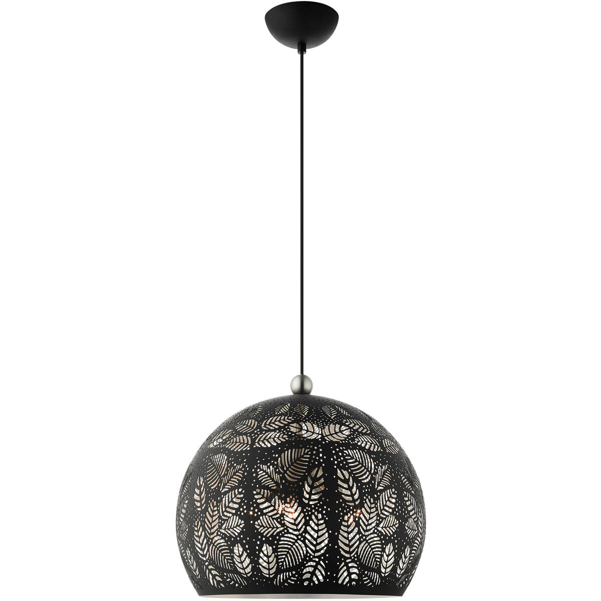 Chantily 3 Light 16 inch Black with Brushed Nickel Accents Pendant Ceiling Light