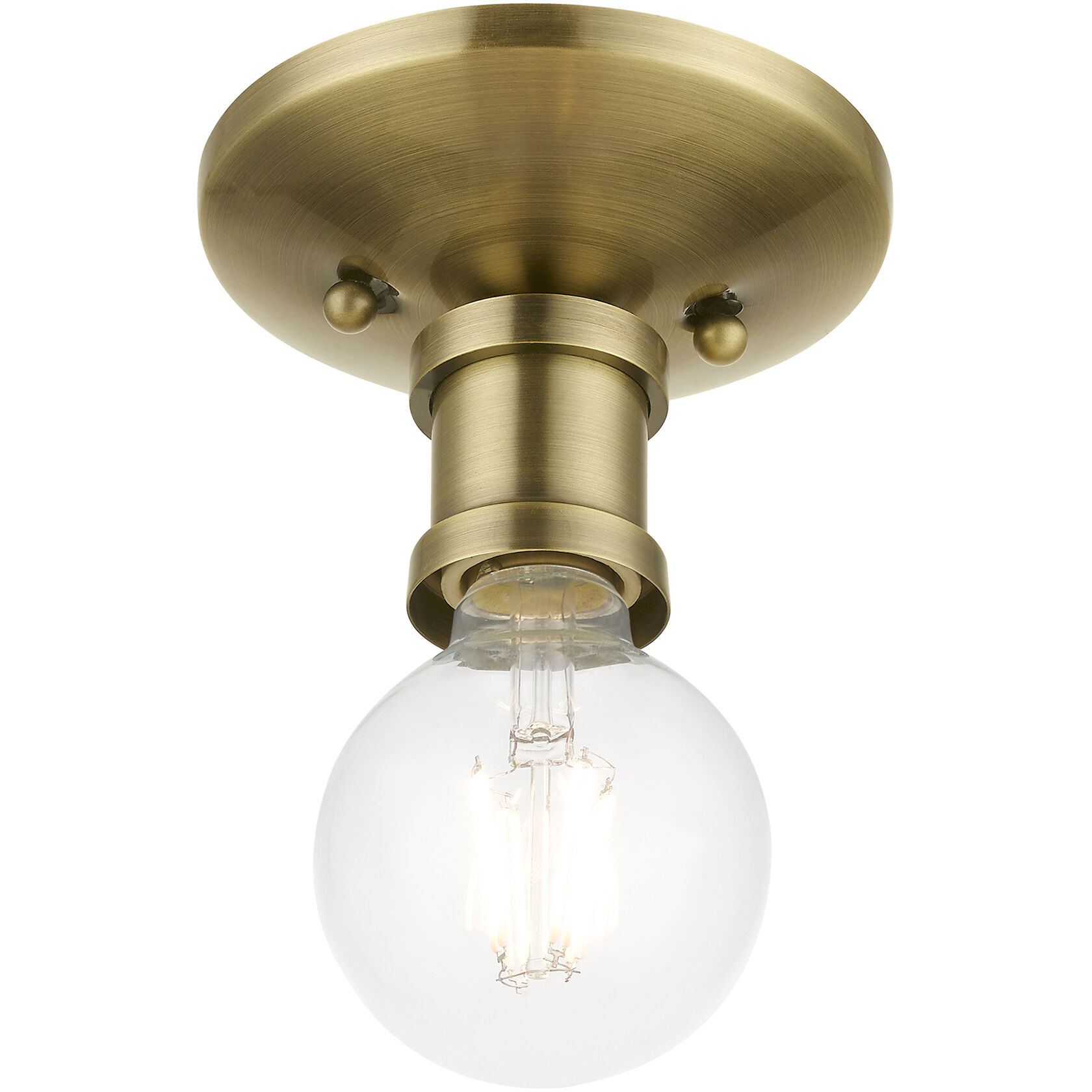 Lansdale 1 Light 5 inch Antique Brass Single Flush Mount Ceiling Light, Single