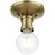 Lansdale 1 Light 5 inch Antique Brass Single Flush Mount Ceiling Light, Single