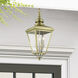 Adams 3 Light 10.63 inch Antique Brass with Brushed Nickel Finish Cluster Outdoor Large Pendant Lantern Ceiling Light