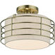Blanchard 1 Light 12 inch Antique Brass Semi Flush Mount Ceiling Light, Medium