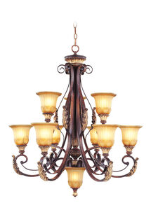 Villa Verona 10 Light 33 inch Verona Bronze with Aged Gold Leaf Accents Chandelier Ceiling Light