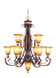 Villa Verona 10 Light 33 inch Verona Bronze with Aged Gold Leaf Accents Chandelier Ceiling Light