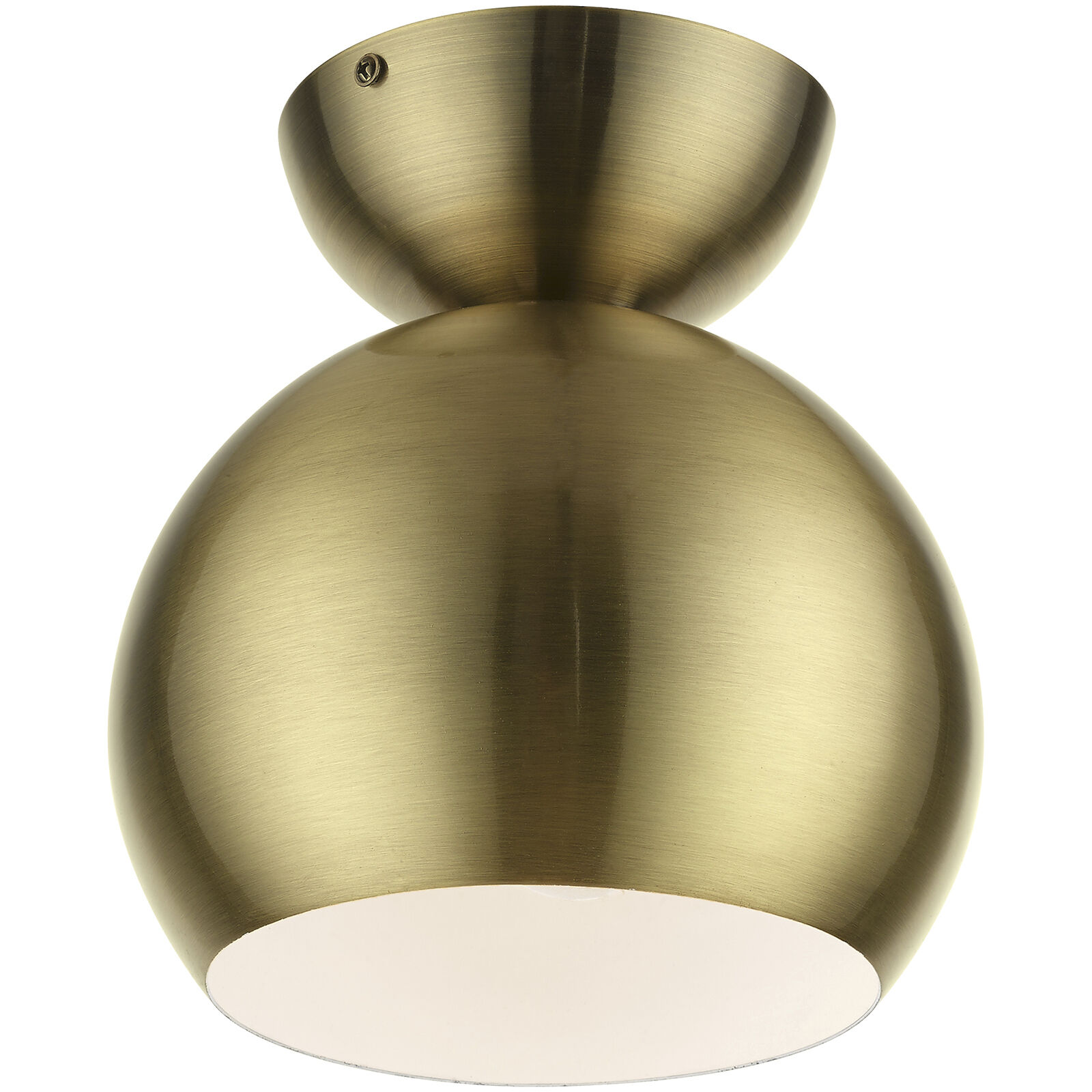 Stockton 1 Light 8 inch Antique Brass Semi-Flush Ceiling Light, Globe