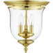 Legacy 3 Light 11.5 inch Polished Brass Flush Mount Ceiling Light