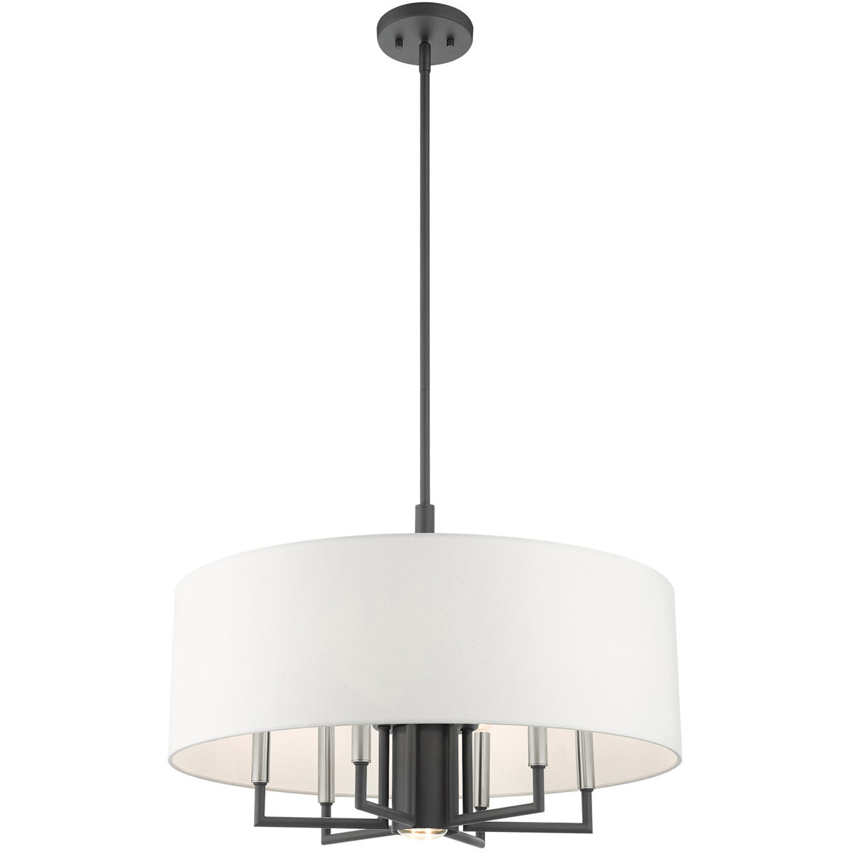 Meridian 7 Light 24 inch Scandinavian Gray Pendant Chandelier Ceiling Light