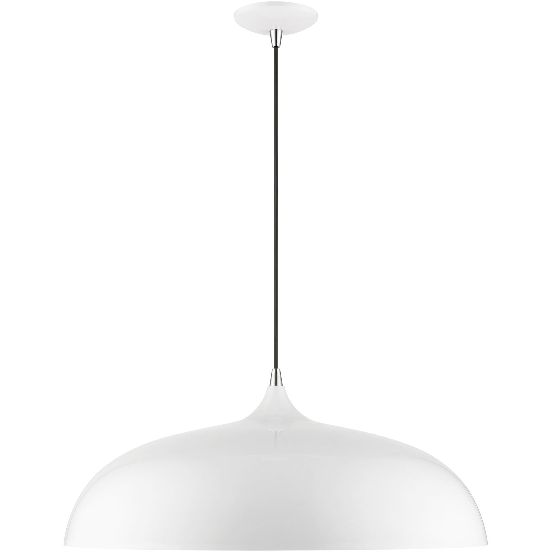 Amador 3 Light 24 inch Shiny White with Polished Chrome Accents Pendant Ceiling Light, Large
